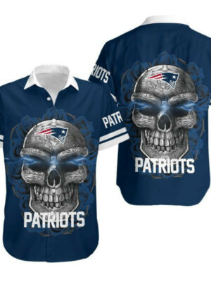 Sport-Team New England Patriots Iron Skull Hawaiian Shirt Summer Aloha Shirt