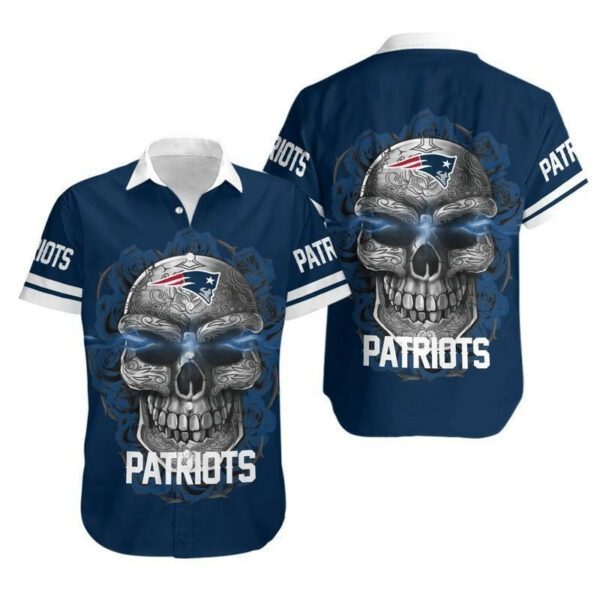 Sport-Team New England Patriots Iron Skull Hawaiian Shirt Summer Aloha Shirt