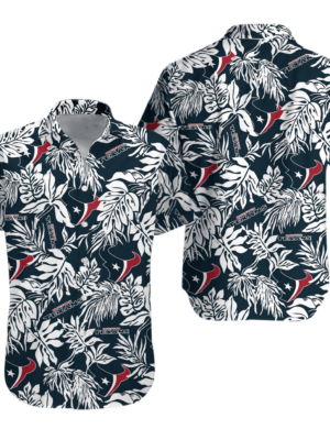 Sport-Team Houston Texans Tropical Leafs Hawaiian Shirt Summer Aloha Shirt
