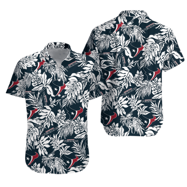 Sport-Team Houston Texans Tropical Leafs Hawaiian Shirt Summer Aloha Shirt