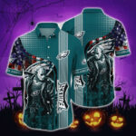 Sport-Team Philadelphia Eagles American Flag Halloween Hawaiian Shirt Summer Aloha Shirt