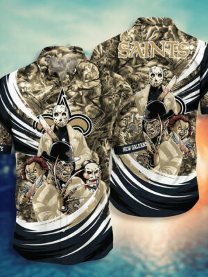 Sport-Team New Orleans Saints Horror Night Halloween Hawaiian Shirt Summer Aloha Shirt