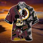 Sport-Team Washington Redskins Mickey And Floral Summer Hawaiian Shirt Summer Aloha Shirt