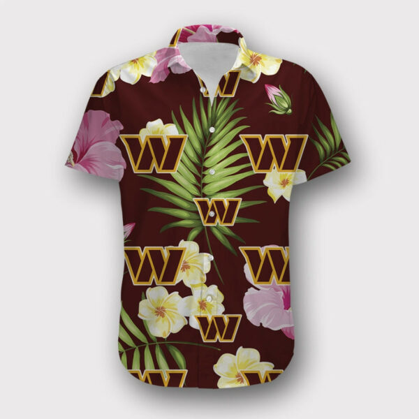 Sport-Team Washington Commanders Red Green Leaf Hawaiian Shirt Summer Aloha Shirt