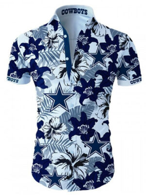 Sport-Team Dallas Cowboys Tropical Flower Short Sleeve Hawaiian Shirt Summer Aloha Shirt