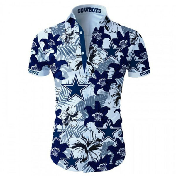 Sport-Team Dallas Cowboys Tropical Flower Short Sleeve Hawaiian Shirt Summer Aloha Shirt