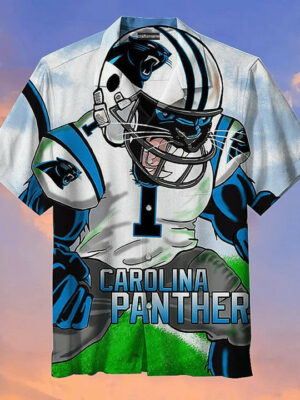 Sport-Team Carolina Panthers Mascot White Hawaiian Shirt Summer Aloha Shirt