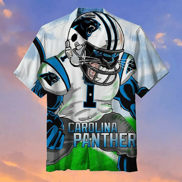 Sport-Team Carolina Panthers Mascot White Hawaiian Shirt Summer Aloha Shirt