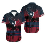 Sport-Team Houston Texans Coconut Tree Blue Red Hawaiian Shirt Summer Aloha Shirt