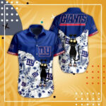 Sport-Team New York Giants Black Cat Navy Blue Hawaiian Shirt Summer Aloha Shirt