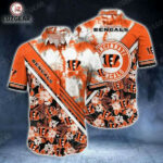 Sport-Team Cincinnati Bengals Orange White Hawaiian Shirt Summer Aloha Shirt