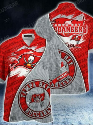 Sport-Team Tampa Bay Buccaneers Red Grey Hawaiian Shirt V2 Summer Aloha Shirt