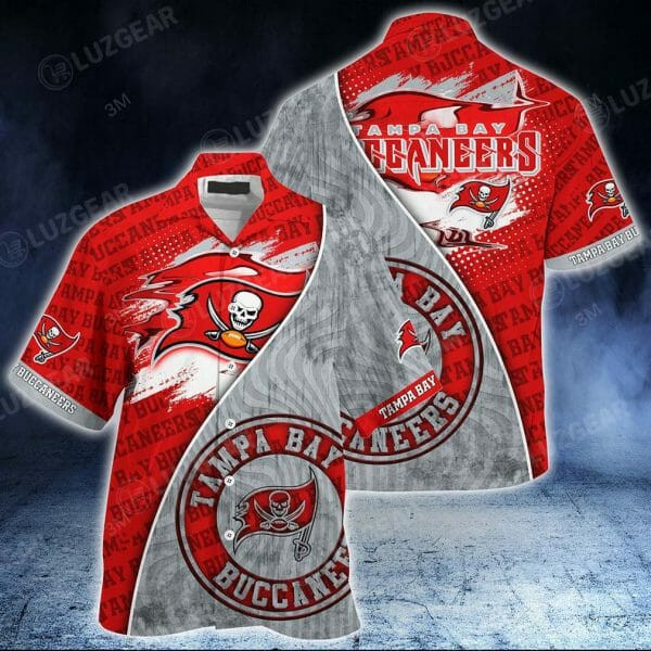 Sport-Team Tampa Bay Buccaneers Red Grey Hawaiian Shirt V2 Summer Aloha Shirt