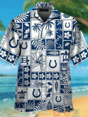 Sport-Team Indianapolis Colts White Blue Hawaiian Shirt Summer Aloha Shirt