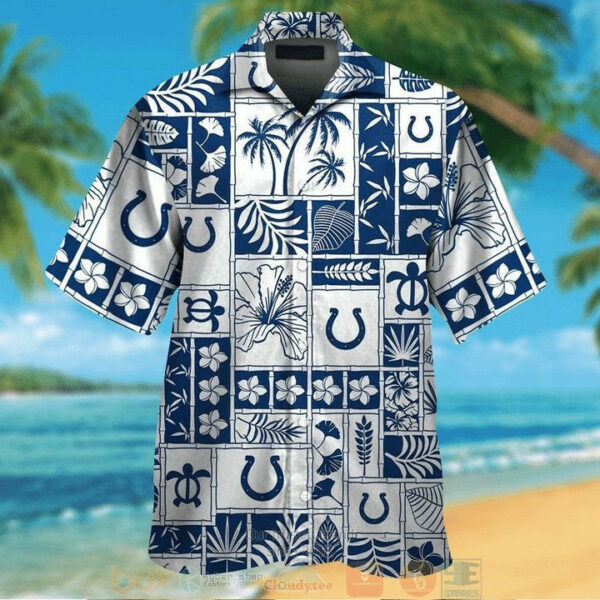 Sport-Team Indianapolis Colts White Blue Hawaiian Shirt Summer Aloha Shirt