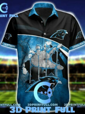 Sport-Team Carolina Panthers Blue Black Hawaiian Shirt V3 Summer Aloha Shirt