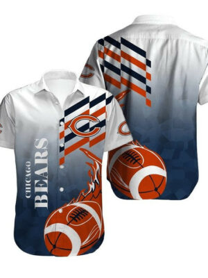 Sport-Team Chicago Bears Fire Ball In White Hawaiian Shirt Summer Aloha Shirt