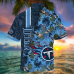 Sport-Team Tennessee Titans Flowers Navy Blue Hawaiian Shirt V3 Summer Aloha Shirt