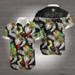 Sport-Team New Orleans Saints Parrot Above Flower Hawaiian Shirt Summer Aloha Shirt