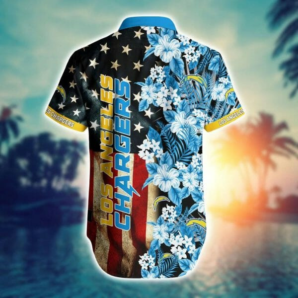 Sport-Team Los Angeles Chargers American Flag Hawaiian Shirt Summer Aloha Shirt
