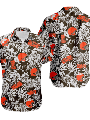 Sport-Team Cleveland Browns Tropical Leafs Hawaiian Shirt Summer Aloha Shirt