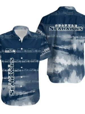 Sport-Team Seattle Seahawks Navy Blue Hawaiian Shirt Summer Aloha Shirt