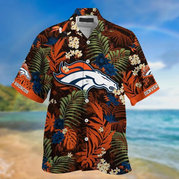 Sport-Team Denver Broncos Tropical Flowers Hawaiian Shirt Summer Aloha Shirt
