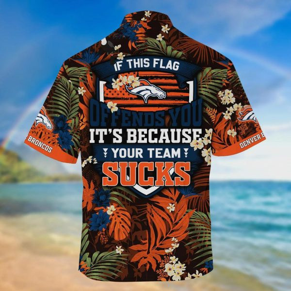 Sport-Team Denver Broncos Tropical Flowers Hawaiian Shirt Summer Aloha Shirt