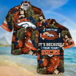 Sport-Team Denver Broncos Tropical Flowers Hawaiian Shirt Summer Aloha Shirt