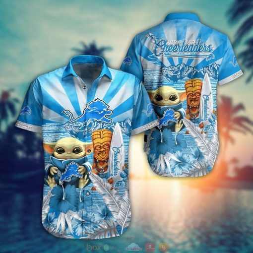 Sport-Team Detroit Lions Baby Yoda Blue Hawaiian Shirt Summer Aloha Shirt