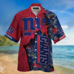 Sport-Team New York Giants Red Navy Blue Hawaiian Shirt Summer Aloha Shirt