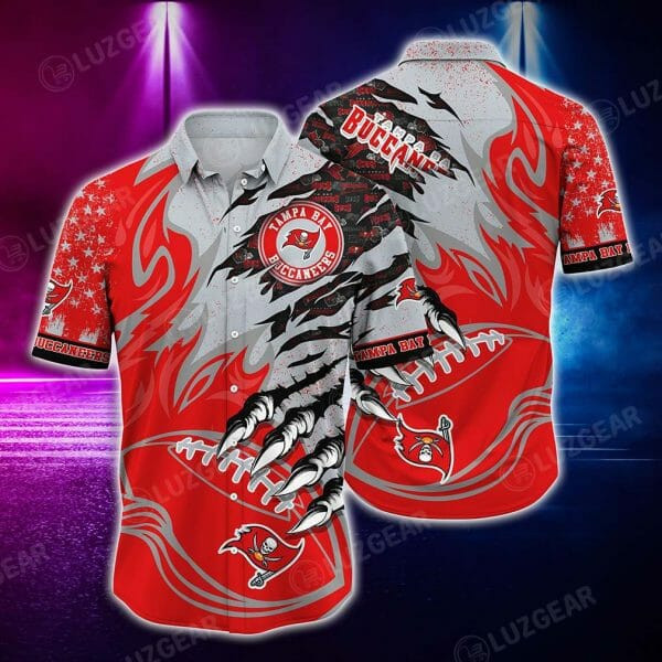 Sport-Team Tampa Bay Buccaneers Red Grey Hawaiian Shirt Summer Aloha Shirt