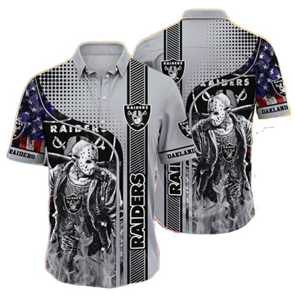 Sport-Team Las Vegas Raiders Jason Voorhees US Flag Hawaiian Shirt Summer Aloha Shirt