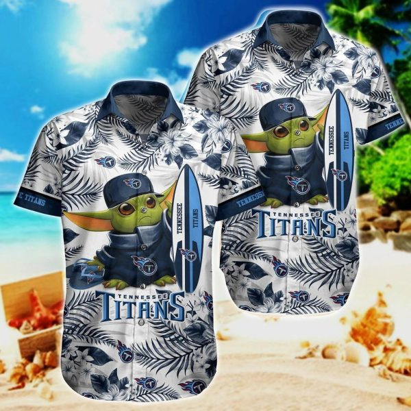 Sport-Team Tennessee Titans Baby Yoda Hawaiian Shirt Summer Aloha Shirt