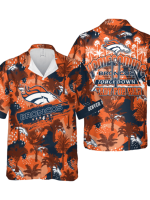 Sport-Team Denver Broncos Orange Navy Blue Hawaiian Shirt Summer Aloha Shirt