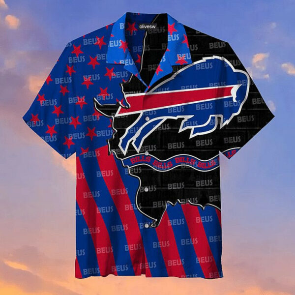 Sport-Team Buffalo Bills Buffalo Across Over Scratch America Hawaiian Shirt Summer Aloha Shirt