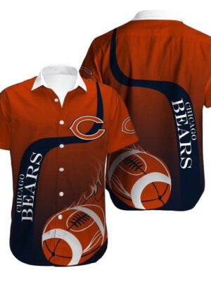 Sport-Team Chicago Bears Fire Ball In Orange Hawaiian Shirt Summer Aloha Shirt