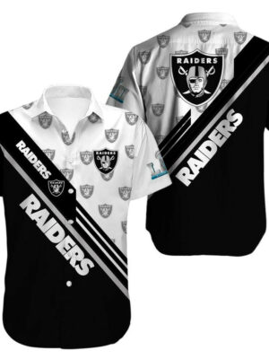 Sport-Team Las Vegas Raiders Black White Hawaiian Shirt Summer Aloha Shirt