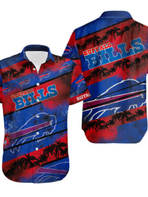 Sport-Team Buffalo Bills Blue Red Coconut Tree Hawaiian Shirt Summer Aloha Shirt