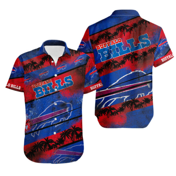 Sport-Team Buffalo Bills Blue Red Coconut Tree Hawaiian Shirt Summer Aloha Shirt