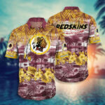 Sport-Team Washington Redskins Flower Tropical Hawaiian Shirt Summer Aloha Shirt