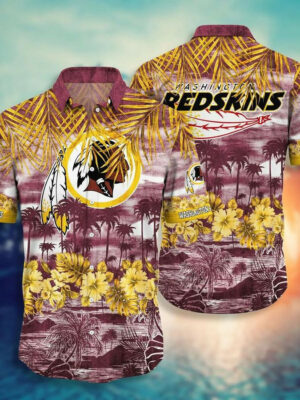 Sport-Team Washington Redskins Flower Tropical Hawaiian Shirt Summer Aloha Shirt