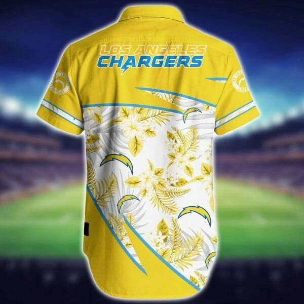 Sport-Team Los Angeles Chargers Flowers Gold Hawaiian Shirt Summer Aloha Shirt
