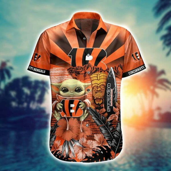 Sport-Team Cincinnati Bengals Baby Yoda Orange Hawaiian Shirt Summer Aloha Shirt