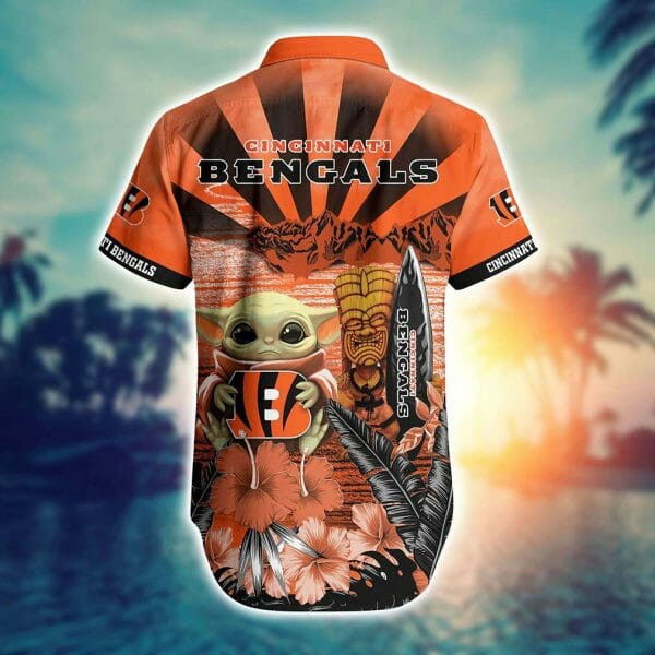 Sport-Team Cincinnati Bengals Baby Yoda Orange Hawaiian Shirt Summer Aloha Shirt