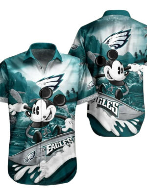 Sport-Team Philadelphia Eagles Mickey Surfing Hawaiian Shirt Summer Aloha Shirt
