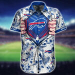 Sport-Team Buffalo Bills Blue Tropical Flower Logo Hawaiian Shirt Summer Aloha Shirt