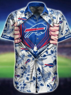 Sport-Team Buffalo Bills Blue Tropical Flower Logo Hawaiian Shirt Summer Aloha Shirt