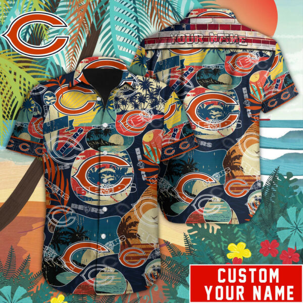 Sport-Team Chicago Bears Custom Name Special Vintage Style Hawaiian Shirt Sport Team Aloha Shirt