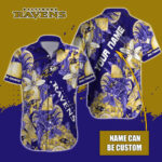 Sport-Team Baltimore Ravens Custom Name Special Tropical Fruit Hawaiian Shirt Sport Team Aloha Shirt